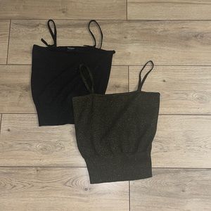 Express Metallic Brown & Black Tank Tops